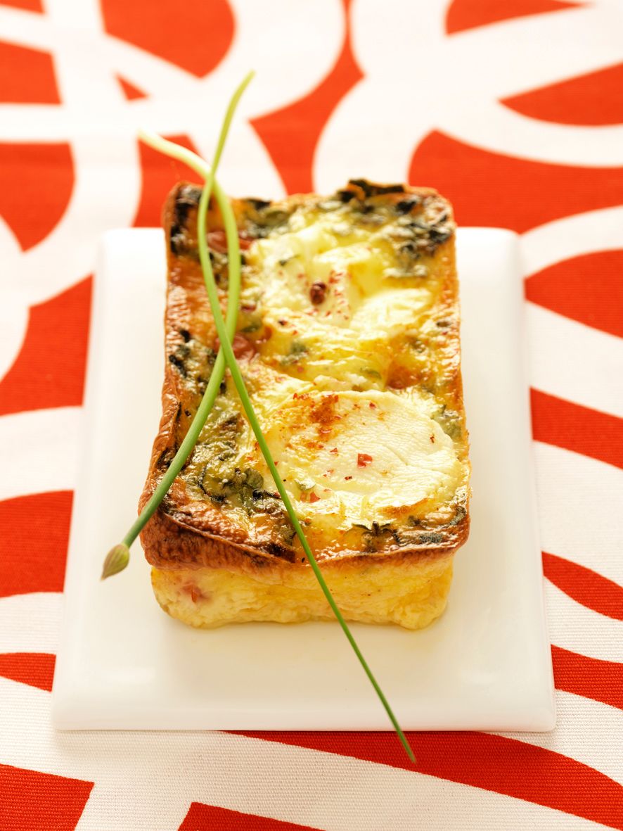 Clafoutis de Chèvre et Tomates Cerises à l'Origan