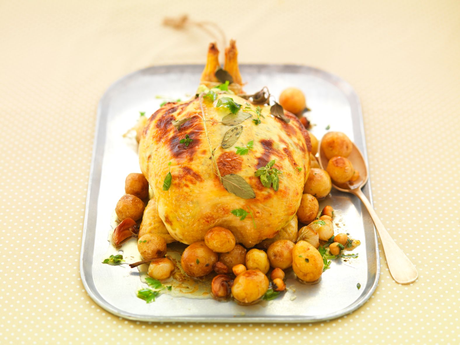 Poulet farci et pommes grenailles Bourdin