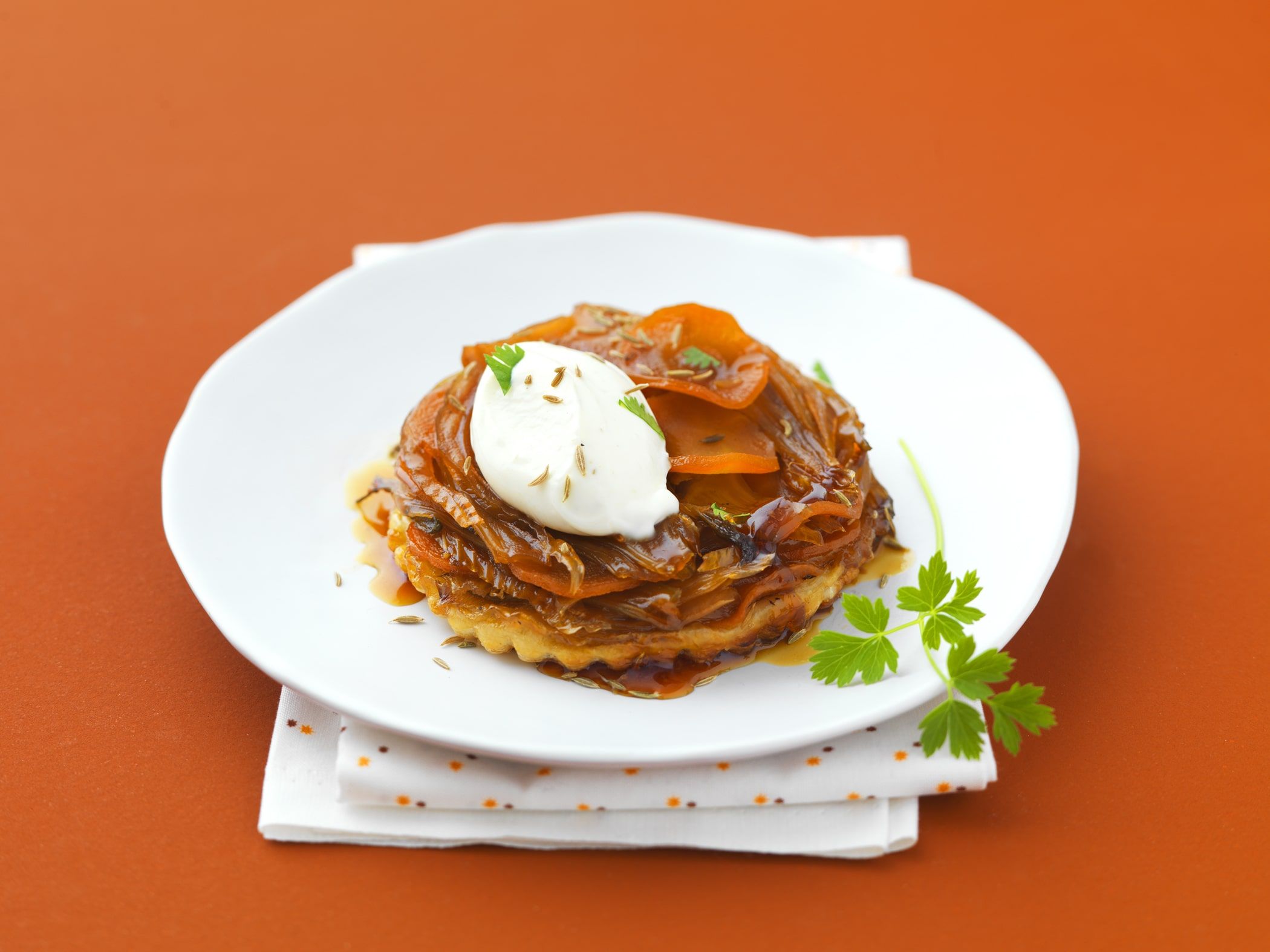 Tatin au fenouil et aux carottes à la crème Grand Fermage