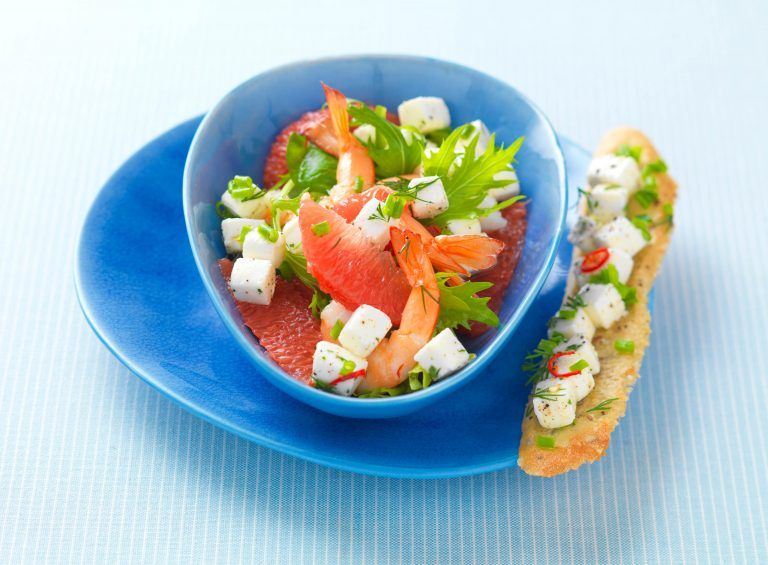 Salade pamplemousse et chèvre Soignon