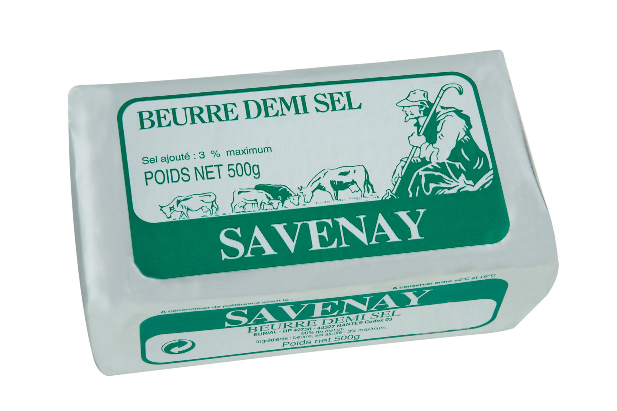 Beurre plaquette doux et demisel pour professionnels Savenay