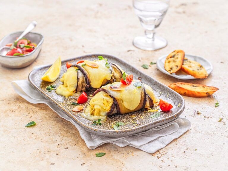 Cannelloni d’Aubergine, Cœurs d’Artichaut, Citron et mozzarella Fior di Latte, Eurila Food Service Industry